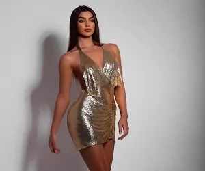 THE HAYLEY CHAINMAIL DRESS GOLD
