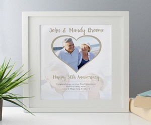 Personalised Pearl Anniversary Framed Photo Print