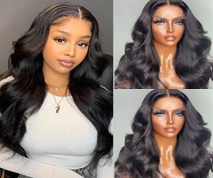 Pre Plucked Body Wave Hair Clear Glueless Lace Wigs