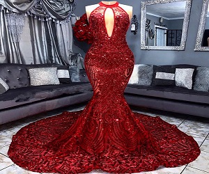 Sexy Red Sequins Prom Dress